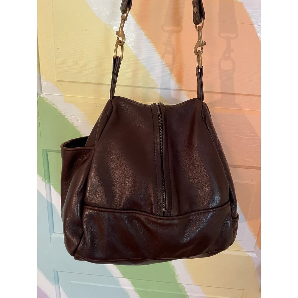Victoria Leather Co. Vintage Genuine Leather Shoulder Bag Satchel Brown USA Made - Picture 3 of 7